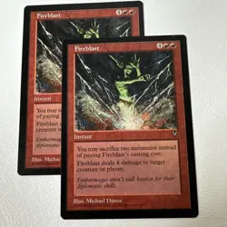 2X Fireblast - Vision - Magic The Gathering NM (Never Played) #79 Common MTG - Image 1