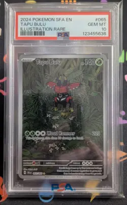 Pokemon TCG Tapu Bulu Illustration Rare Card 065/064 Shrouded Fable PSA 10 - Image 1