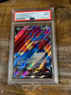Pokemon 2020 Darkness Ablaze Full Art SALAMANCE V #185 PSA 9 Mint RARE - Image 1