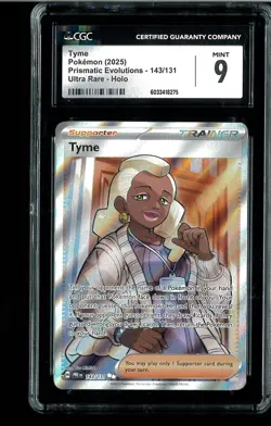 CGC 9 Tyme - 143/131 - PRE Prismatic Evolutions Graded Pokemon - Image 1