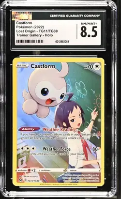 CGC 8.5 Mint 2022 Pokemon SWSH Full Art Castform TG11/TG30 Lost Origin NM/MINT+ - Image 1
