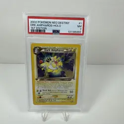 Pokemon TCG Dark Ampharos 1st Edition Neo Destiny Holo PSA 7 And Dark Crobat #2 - Image 1
