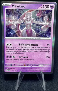 2023 Near Mint Pokemon Mewtwo 150/165 Holo Scarlet Violet 151 English - Image 1
