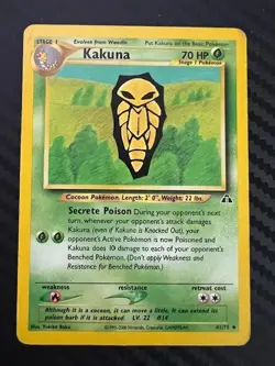 Pokemon TCG Kakuna Neo Discovery 41/75 Regular Unlimited Uncommon HP - Image 1