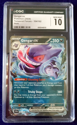 Pokemon TCG 2024 SV Temporal Forces Gengar ex 104/162 Holo CGC 10 Gem Mint - Image 1