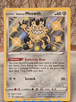 Galarian Meoth SV086/SV122 Pokemon TCG Shining Fates Shiny Holo Rare NM - Image 1
