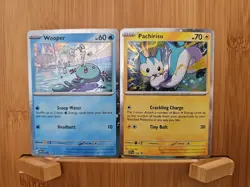 Pokemon TCG Surging Sparks Pachirisu 158 & Wooper 155 Black Star Promo Set NM - Image 1