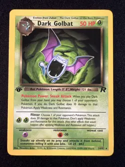 Pokemon Team Rocket Non- Holo 1st Edition Dark Golbat #24 - Image 1