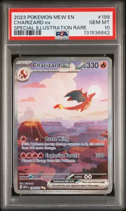 2023 POKEMON MEW EN-151 SPECIAL ILLUSTRATION RARE #199 CHARIZARD EX PSA 10 - Image 1