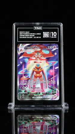 Pokemon TCG Deoxys VMAX GG45 Crown Zenith Galarian Gallery TAG 10 GEM MINT - Image 1