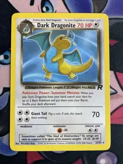 Dark Dragonite 22/82 Pokemon Card 2000 Team Rocket LP - Image 1