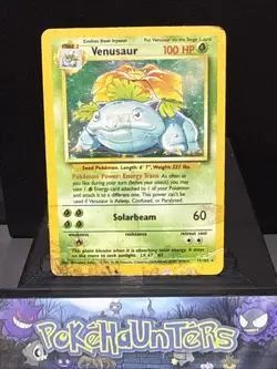 Pokemon Card Venusaur 15/102 Holo Rare Base Set WOTC Played 3 - Image 1