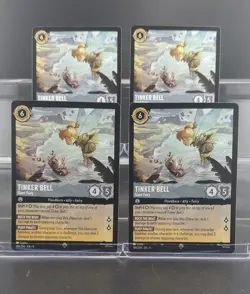 Disney Lorcana Tinker Bell - Giant Fairy 188/204 Fabled Super Rare 4 Cards - Image 1