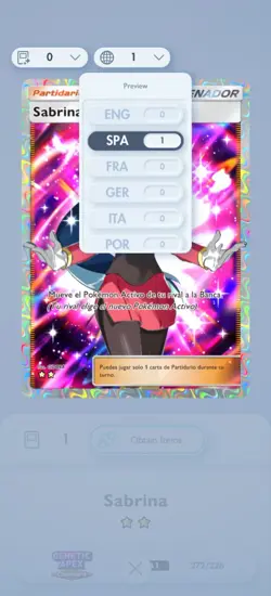 Sabrina 2 Star Card PTCGP - Pokemon TCG Pocket SPA Card Pokemon Pocket - Image 2