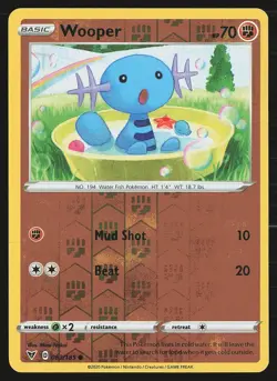 SWSH04: Vivid Voltage Wooper #083/185 Reverse Holo Pokemon Card - Image 1