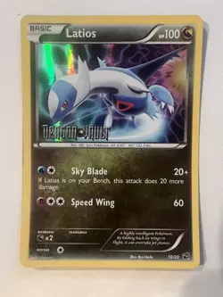 Latios 10/20 Holo Rare Black & White Dragon Vault Stamped Pokemon Card LP - Image 1