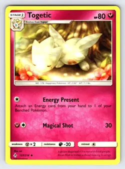Togetic 137/214 2019 S&M Unbroken Bonds Pokemon Card Non Holo Uncommon - VLP - Image 1