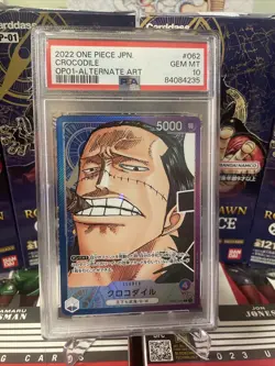 One Piece Japanese Card Game - Romance Dawn Crocodile Alt Art OP01-062 PSA 10 - Image 1