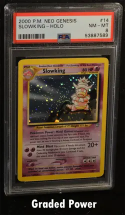 Neo Genesis Unlimited Slowking PSA 8 HOLO (7589) 14/111 Pokemon - Image 1
