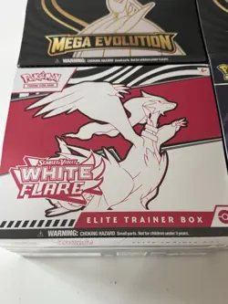 POKEMON “ETB LOT OF 5” PHANTASMAL FLAMES,MEGA EVOLUTION,WHITE FLARE & SURGING SP - Image 5