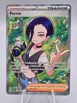 Pokemon Twilight Masquerade Perrin 209/167 - Full Art Trainer Holo NM - Image 1