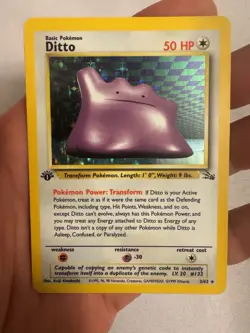 1999 Pokemon - 1st Edition Ditto Holo Rare - Fossil 3/62 - WOTC - Image 1