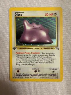 1999 Pokemon - 1st Edition Ditto Holo Rare - Fossil 3/62 - WOTC - Image 2