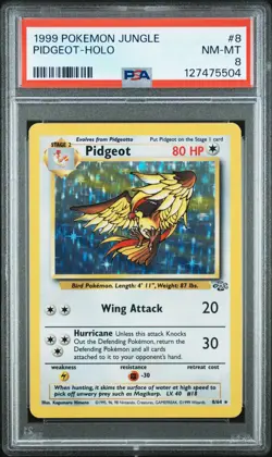 1999 POKEMON JUNGLE #8 PIDGEOT-HOLO PSA 8 - Image 1