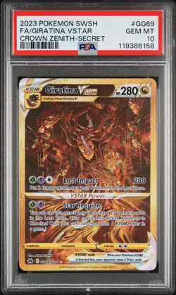 2023 POKEMON SWORD & SHIELD CROWN ZENITH SECRET FULL ART/GIRATINA VSTAR PSA 10 - Image 1