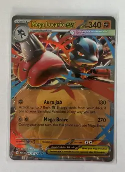 Mega Lucario ex 77/132 Mega Evolution Double Rare Pokemon TCG - Image 1