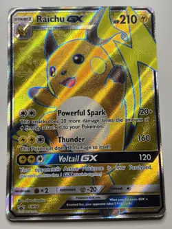 Raichu GX SM90 Sun & Moon Black Star Promo Full Art Pokemon Standard Size NM - Image 1