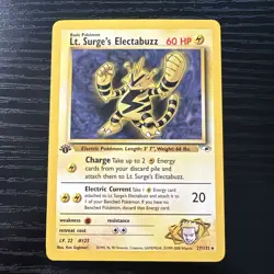 Lt. Surge’s Electabuzz 1st Edition Gym Heroes Rare 17/132 WOTC Vintage Pokemon - Image 1