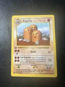 Dugtrio 19/102 1st Edition Base Set WOTC Vintage Pokemon - Image 1