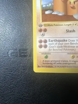 Dugtrio 19/102 1st Edition Base Set WOTC Vintage Pokemon - Image 2