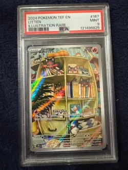 Litten 167/162 PSA 9 Illustration Rare Pokemon TCG Temporal Forces Mint - Image 1