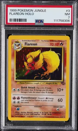 1999 POKEMON JUNGLE #3 FLAREON-HOLO PSA 7 - Image 1