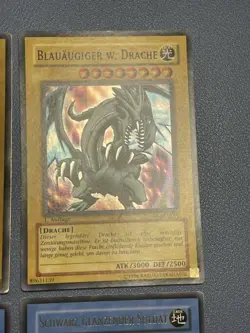 Yu-Gi-Oh! 2x Blauaugiger W. Drache, Aufgegeben, Schw. Gl. Soldat 1.Edition Ultra - Image 3