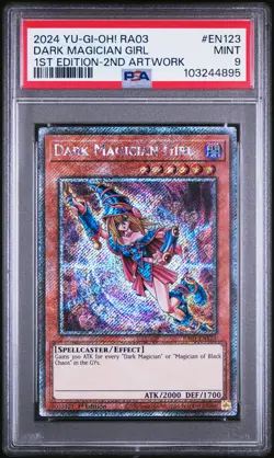 2024 YU-GI-OH! RA03-QUARTER CENTURY BONANZA #EN123 DARK MAGICIAN GIRL PSA 9 - Image 1