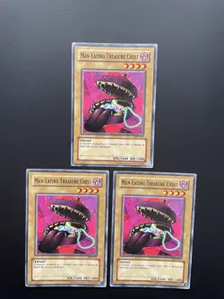 Yugioh Man-Eating Treasure Chest SDY-037 Unlimited Edition Common LP/MP X3 - Image 1