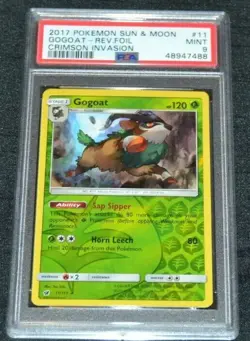 Reverse Holo Foil Gogoat # 11/111 Crimson Invasion Set Pokemon Cards PSA 9 MINT - Image 2