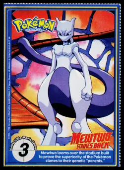 Mewtwo #38 Pokemon: The First Movie Burger King Perforated Card Lightly Played - Image 1