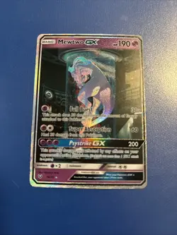 Pokemon Mewtwo GX TCG Shining Legends Holo Card 78/73 Secret Rare - Image 1