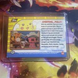 Pokemon 1999 Topps Movie Card #52 “Everyone.Pull!!!” HOLO FOIL black Logo - Image 2