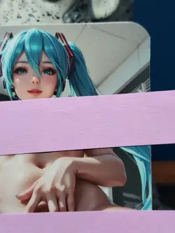 1/1 Only 1 Made Hatsune Miku NSFW Topless Gamer Lonestar Customs Waifu Card - Image 3