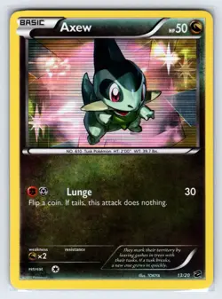 Axew 13/20 2012 B&W Dragon Vault Pokemon Card Exclusive Holo Rare - Nm/Vlp - Image 1