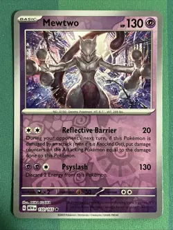Pokemon Card - Mewtwo - Reverse Holo Rare (150/165) Scarlet & Violet 151 NM - Image 1