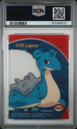 2000 Topps Pokemon TV Animation Clear Card #PC10 Lapras PSA MINT 9 - Image 2