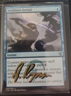 MTG Stubborn Denial Khans of Tarkir Regular SHADOW SIGNED BY ARTIST - Image 1