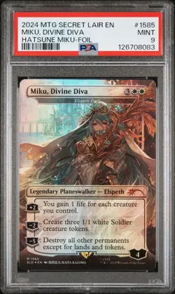 2024 Magic The Gathering Secret Lair Drop #1585 Miku, Divine Diva PSA 9 - Image 1