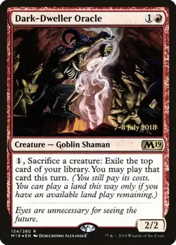 Dark-Dweller Oracle - Foil Prerelease Promo Core Set 2019 MP MTG - Image 1